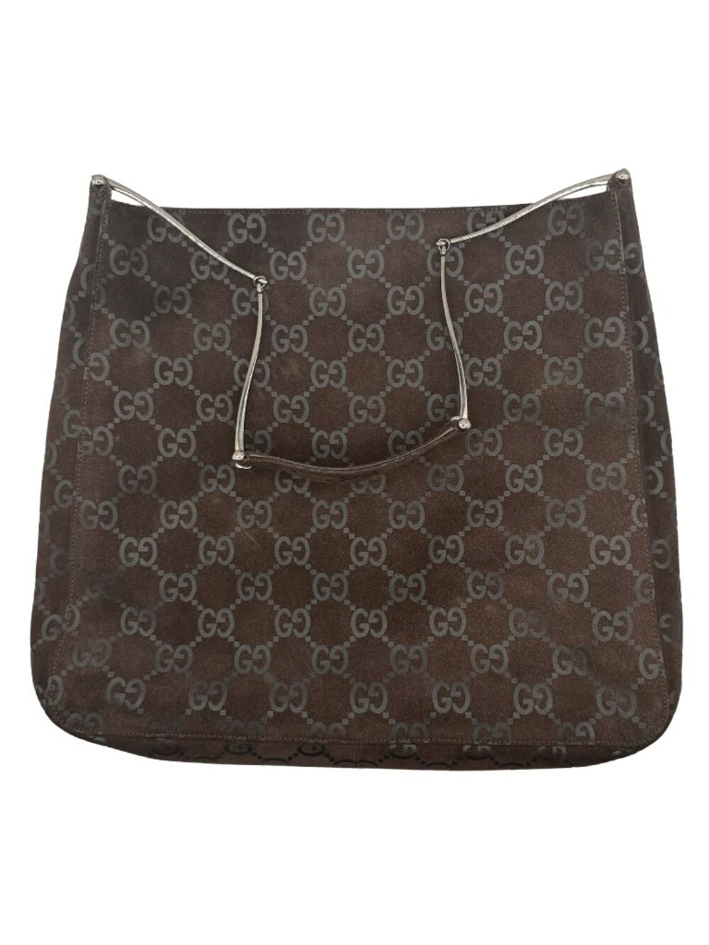 •SOLD•Vintage GUCCI Tom Ford Era Brown Suede GG Horsebit Hobo Shoulder bag - Picture 2 of 9